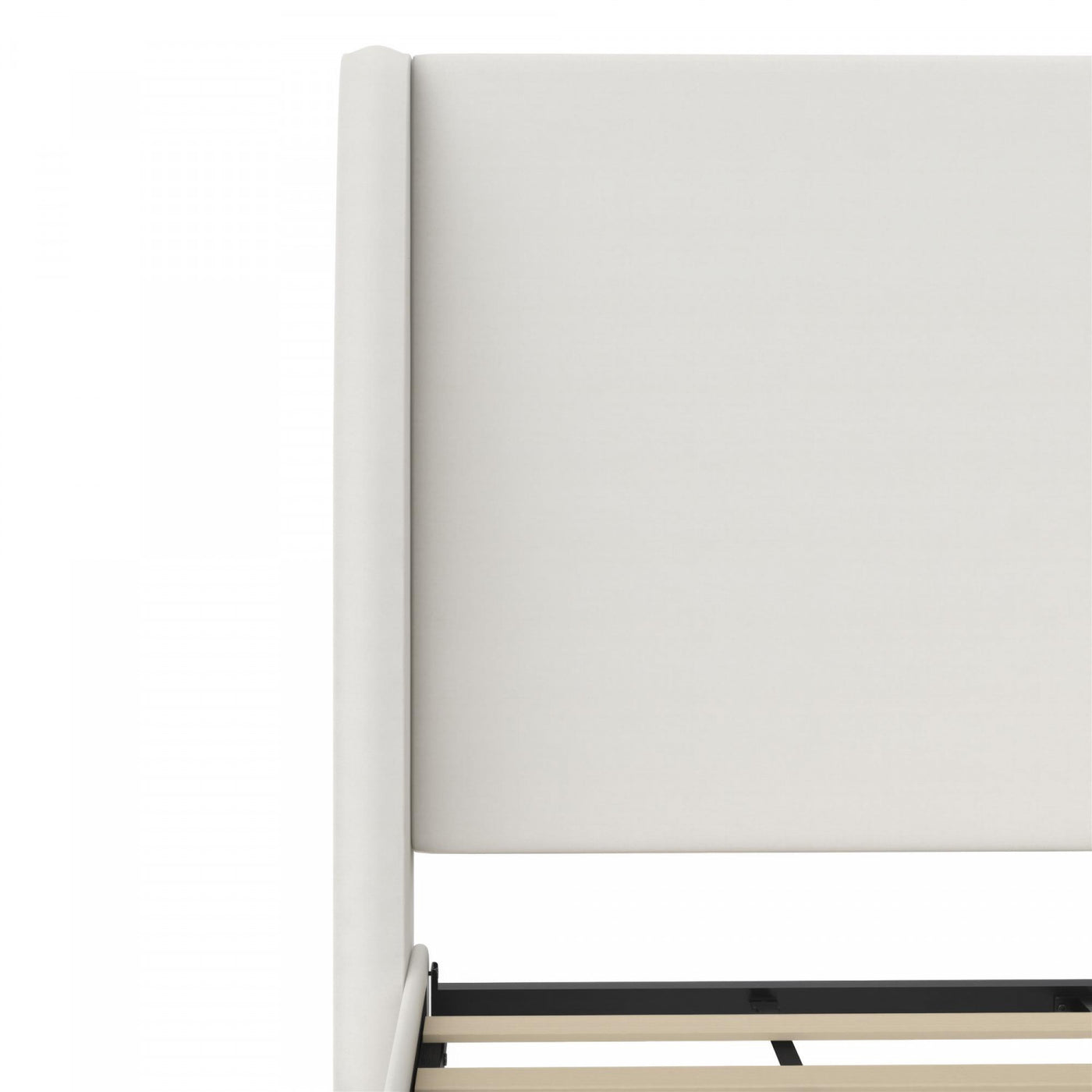 Tess Upholstered Wingback Queen Bed - Ivory Linen