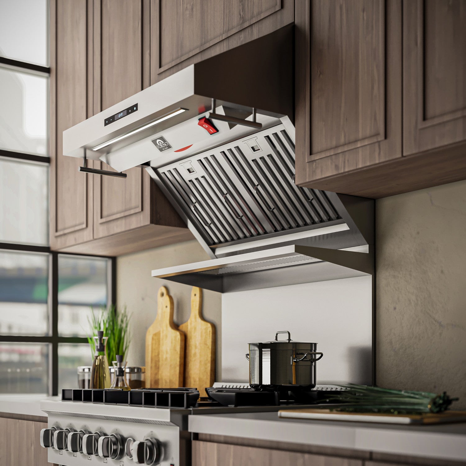 Forno Savona Stainless Steel 30" 600 CFM Wall Mounted Range Hood - FRHWM5029-30