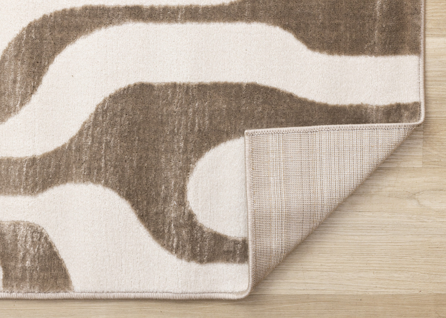 Logan Modern Area Rug - Brown Cream - 5' X 8'