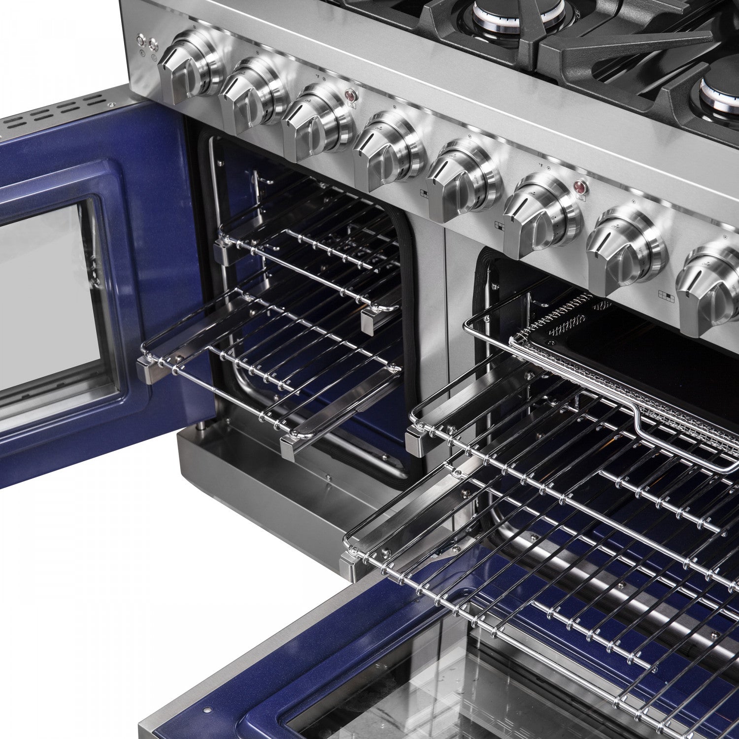 Forno Massimo 48" Stainless Steel Freestanding Double Oven Gas Range (6.58 Cu. Ft.) - FFSGS6439-48