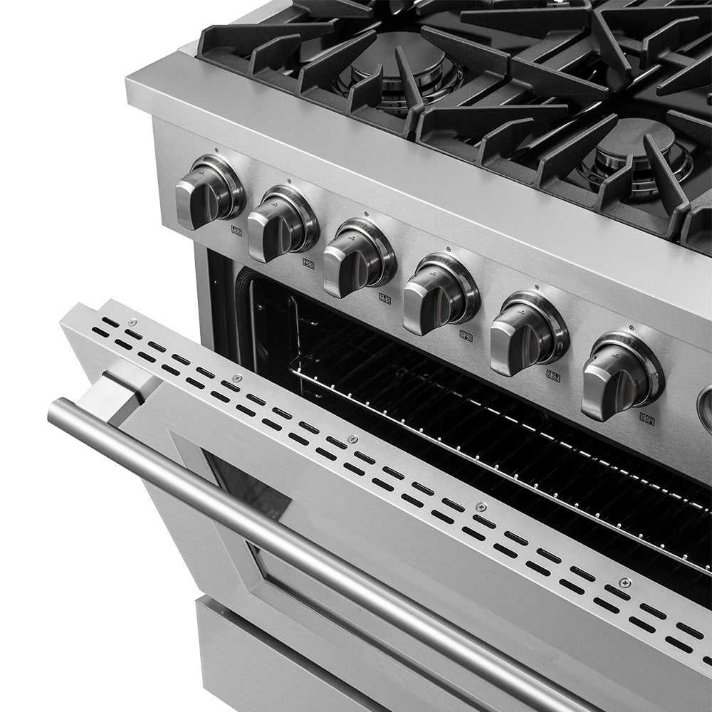 Forno Marco 36" Stainless Steel Freestanding Gas Range (5.36 Cu. Ft.) - FFSGS6277-36