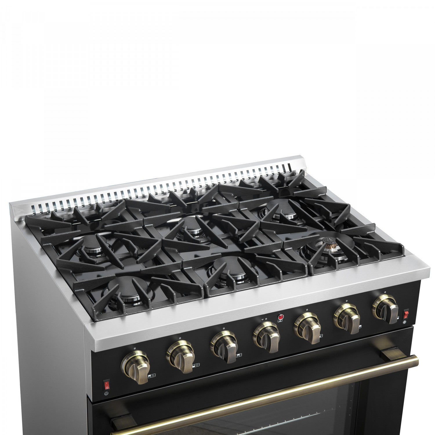 Forno Galiano 36" Black Freestanding Gas Range (5.36 Cu. Ft.) - FFSGS6244-36BLK