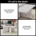 Brielle Two-Tiered Coffee Table - Faux White Marble