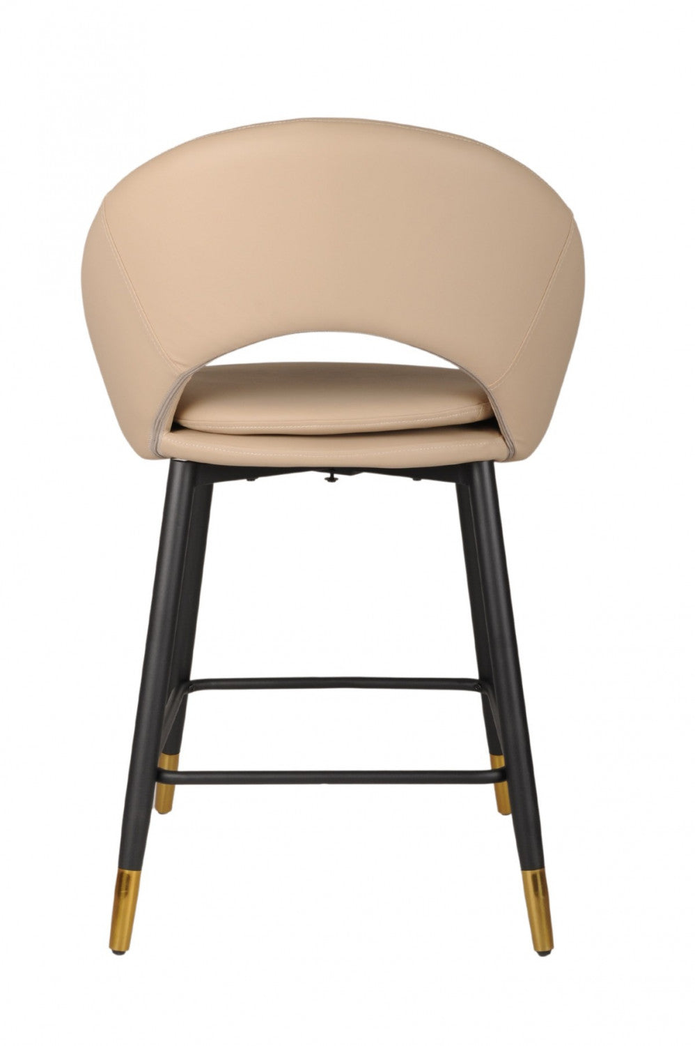 Mila Counter Stool - Beige/Black - Set of Two