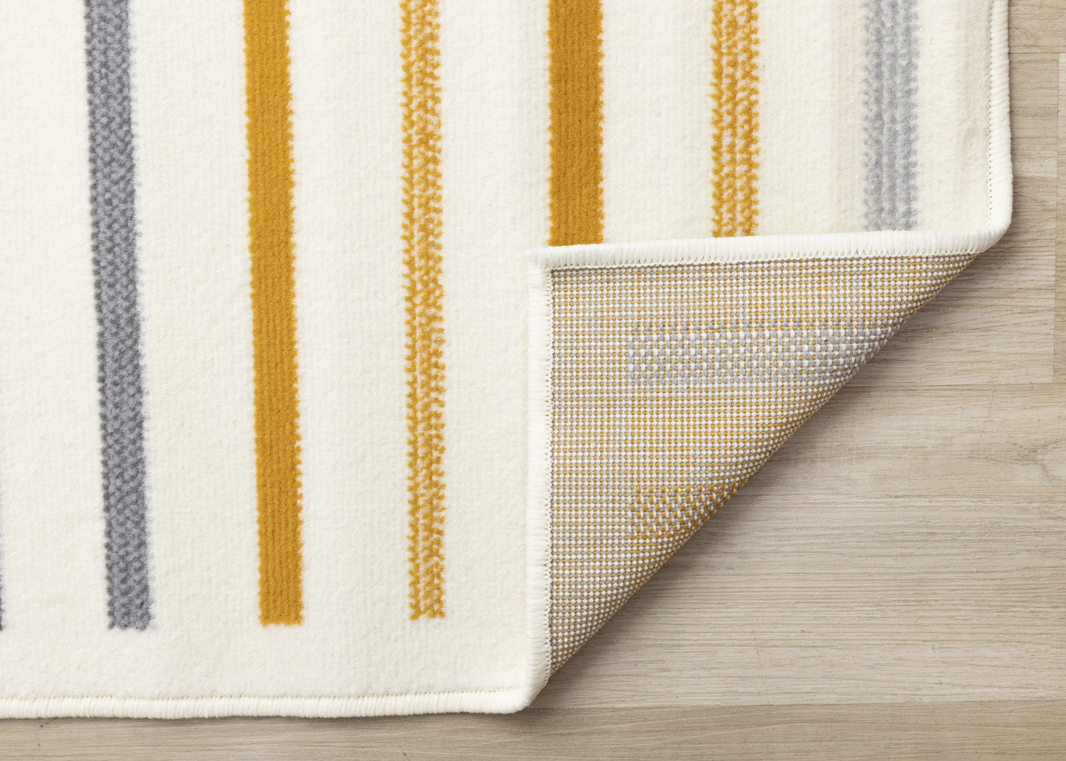 Functional Modern Curves Area Rug - Cream Yellow - 7' X 10'