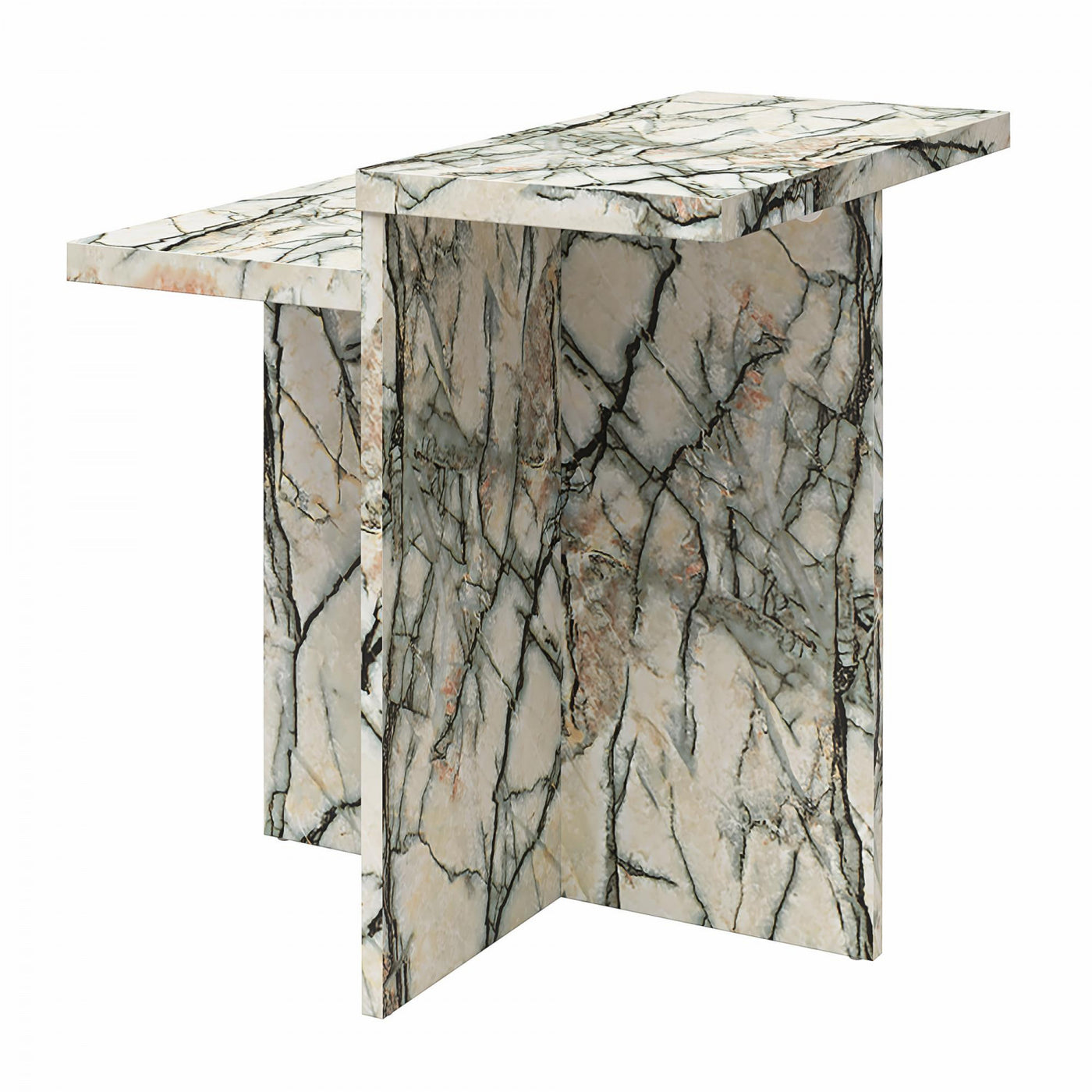 Brielle Accent Table - Faux Onyx Marble