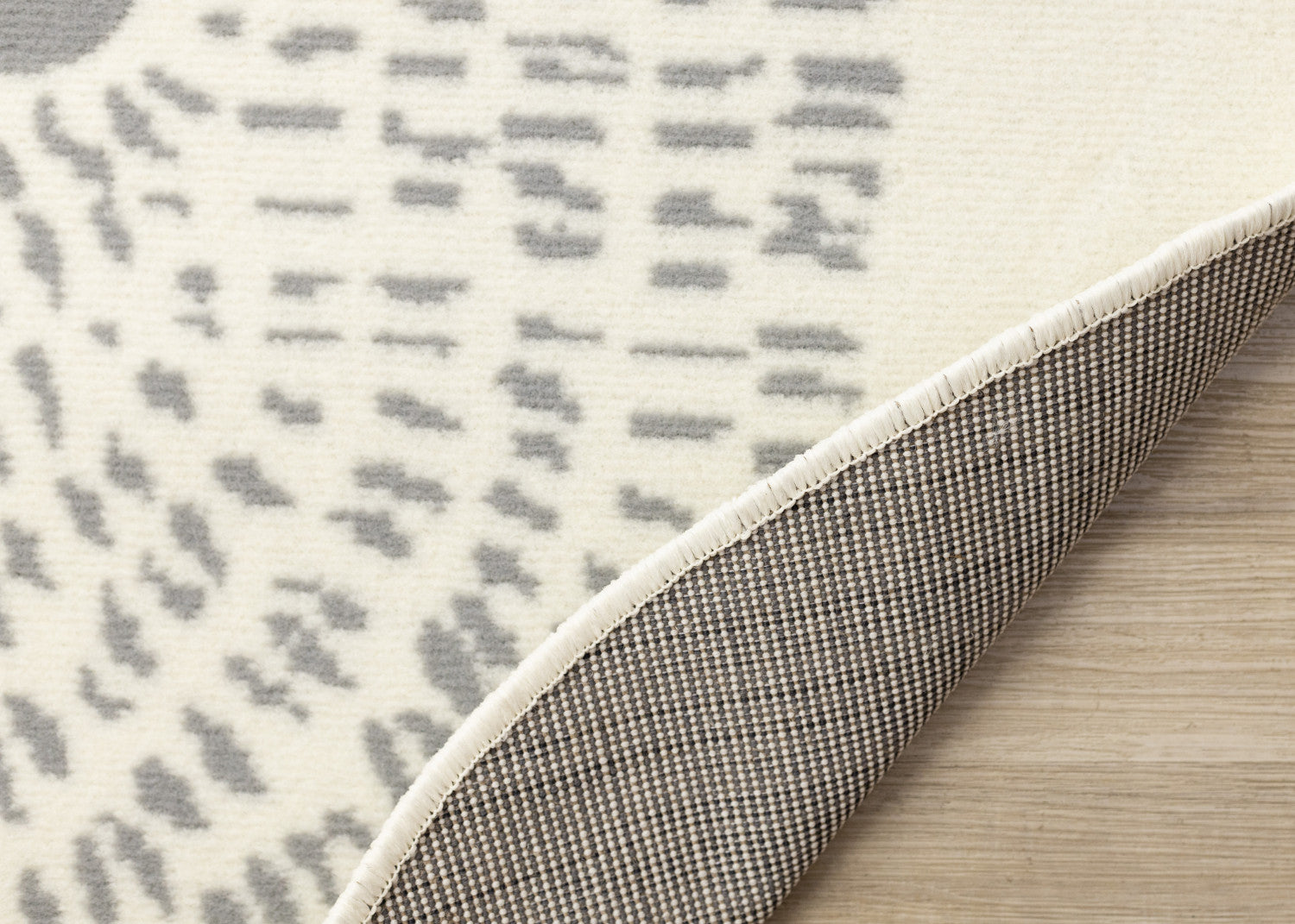 Kids Teddy Bear Area Rug - Cream Grey - 5' X 5' Round