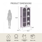 Luna Tall 2-Door Accent Cabinet with Fluted Glass - Lilac