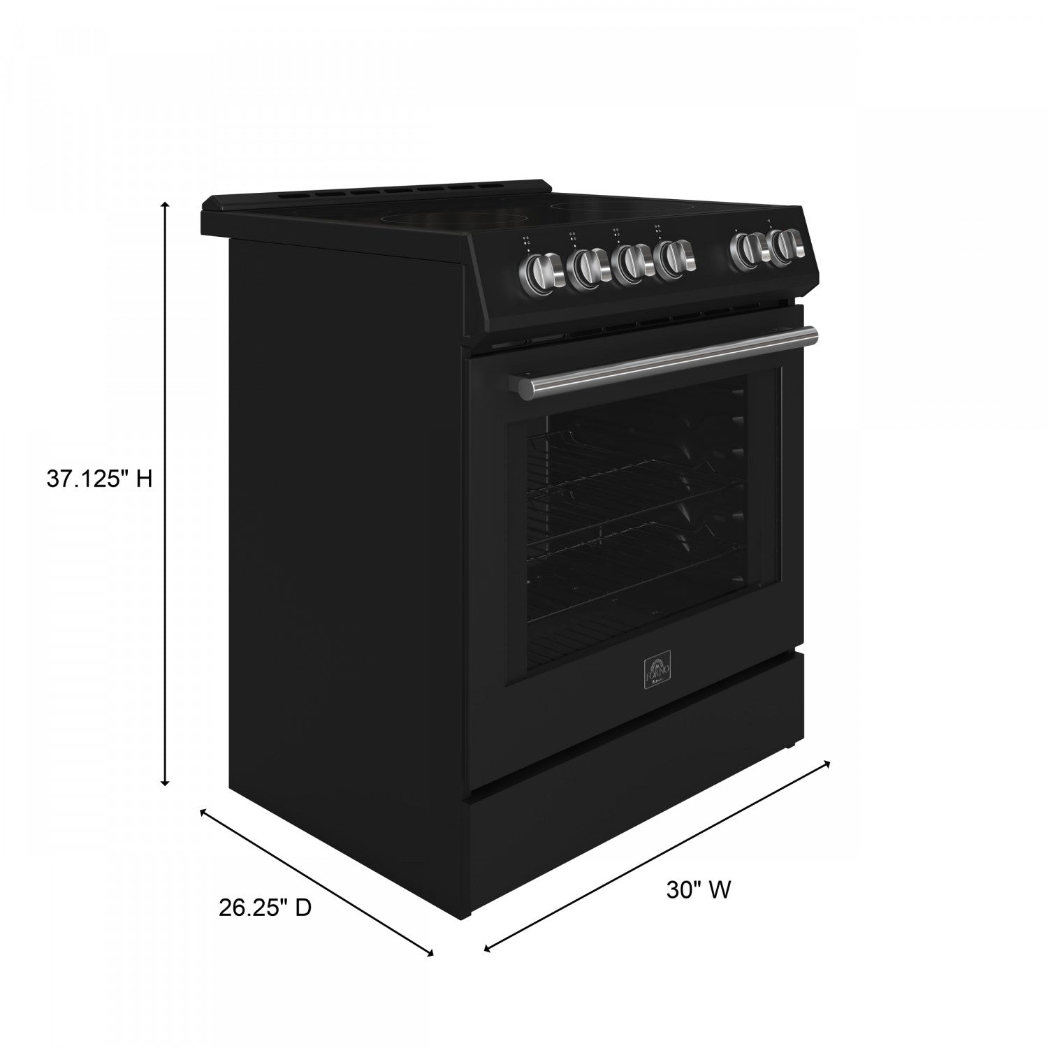 Forno Leonardo Black Slide-in Electric Range (5.0 Cu. Ft.) - FFSEL6022-30BLK