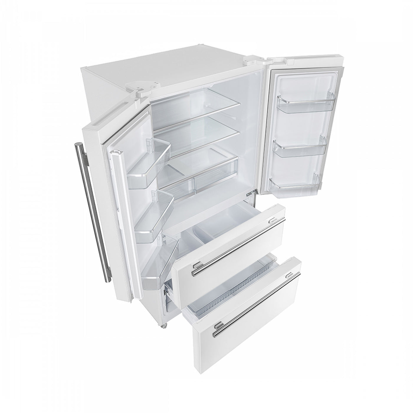 Forno Moena White Counter-Depth French Door Refrigerator with Ice Maker (19.2 Cu. Ft.) - FFRBI1820-36WHT