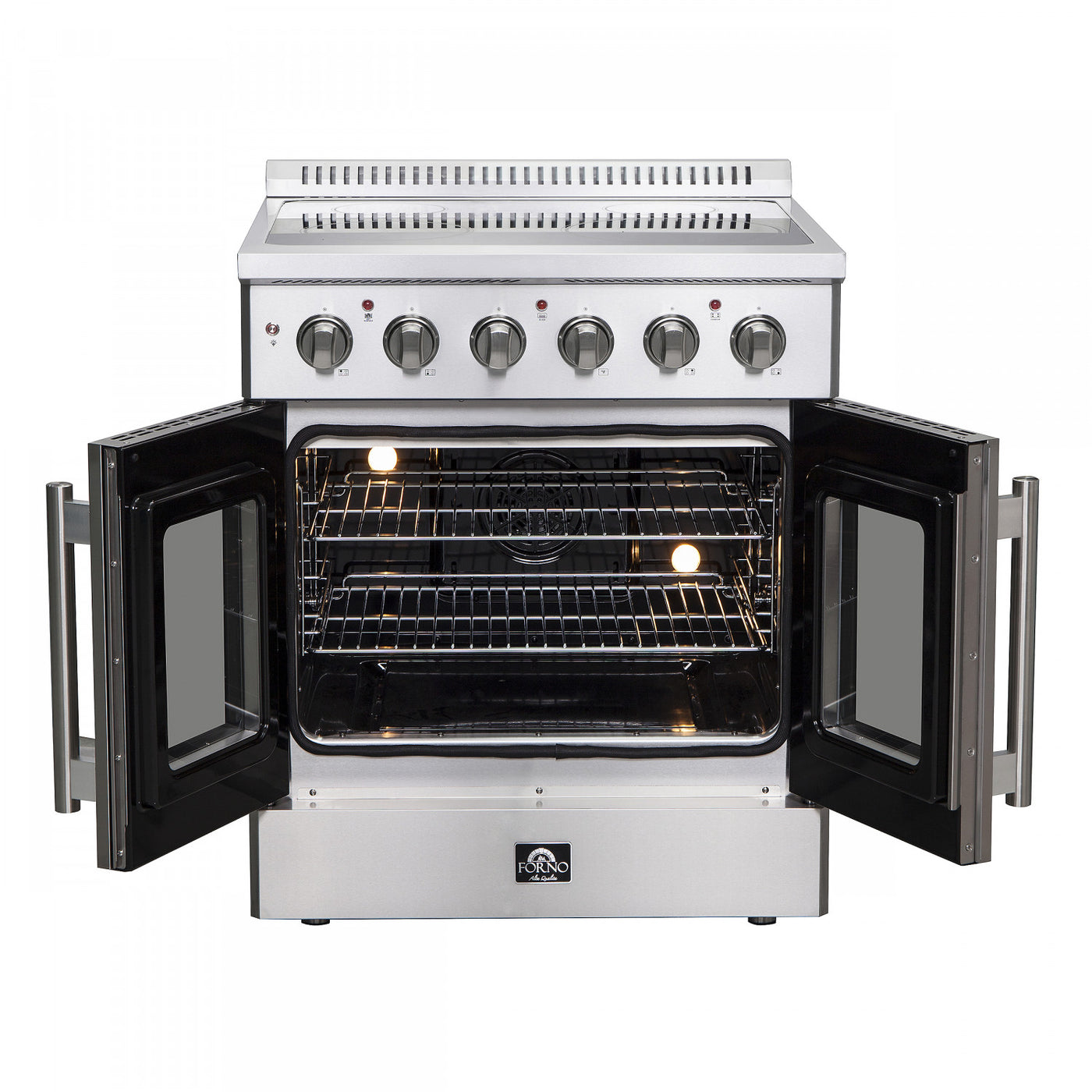 Forno Galiano 30" Stainless Steel French Door Electric Range With True Convection And Air Fry (4.32 Cu. Ft.) - FFSEL6917-30