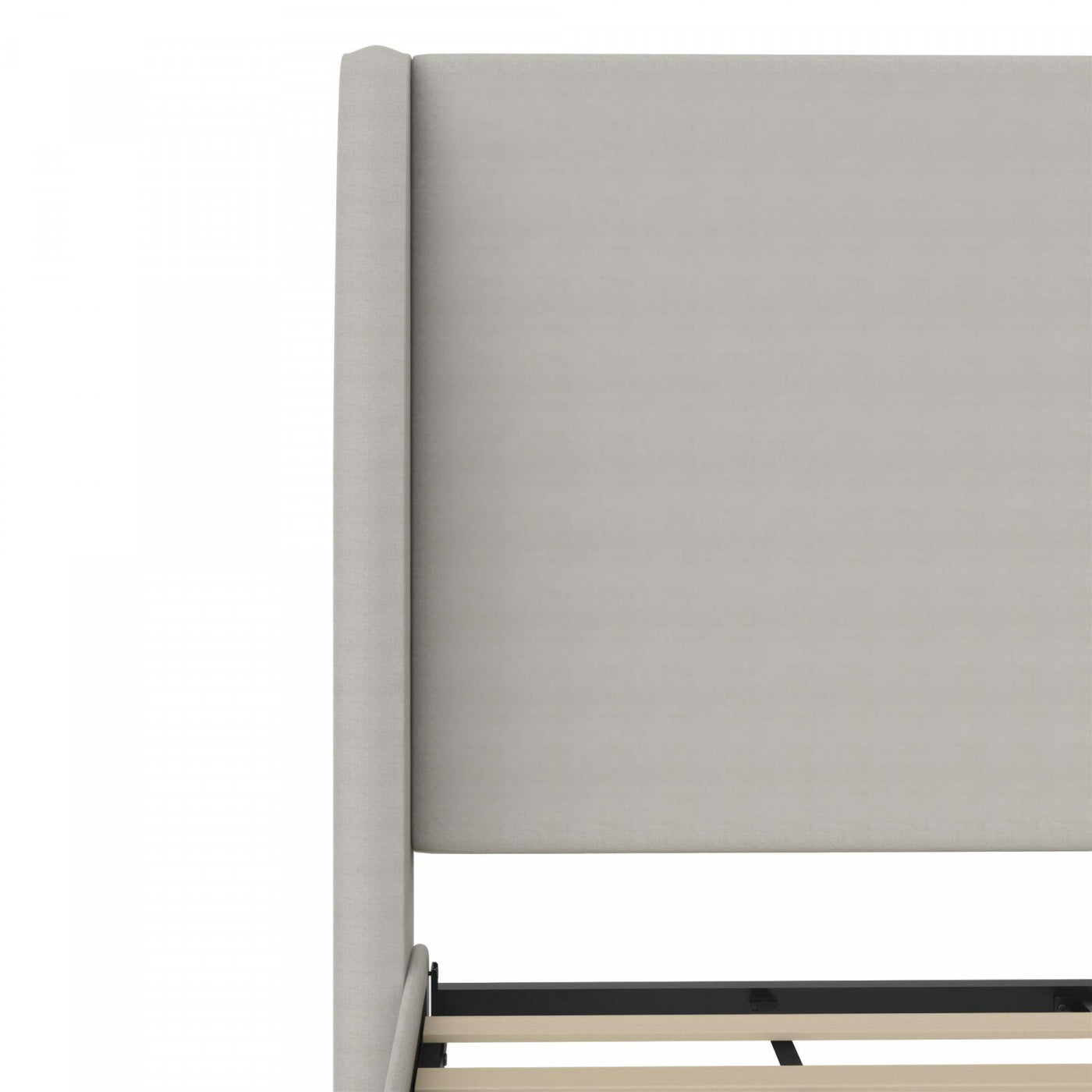 Tess Upholstered Wingback Queen Bed - Whiskey Gray Linen