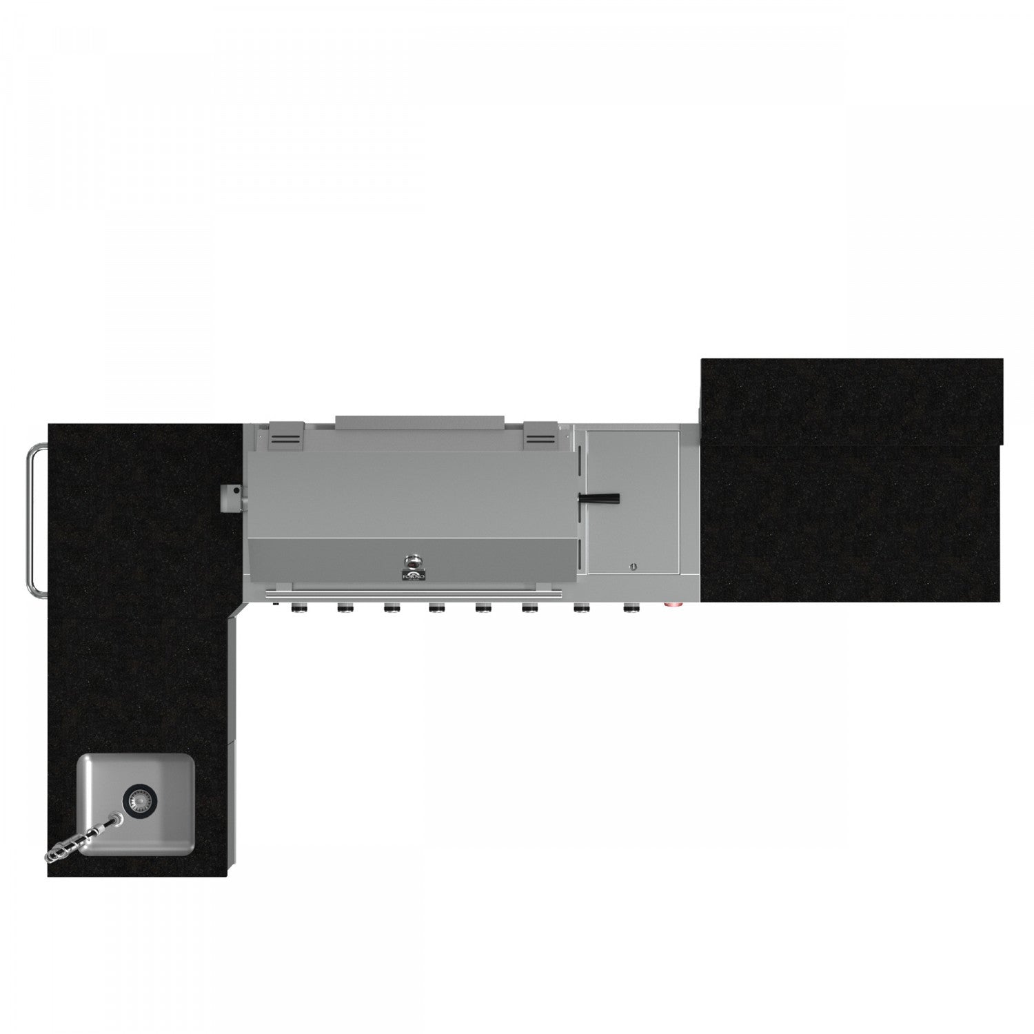 Forno Bulnes Black Countertop Outdoor Kitchen with 40" 84,000 BTU BBQ and Beverage Centre - FODKT2520BLK