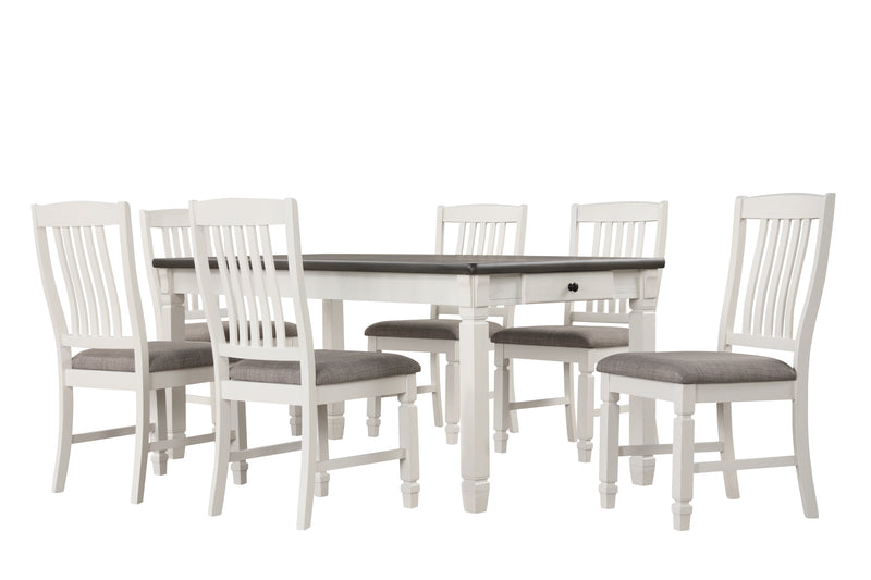 Vespera 7-Piece Dining Set Brownish Grey, White Leon's