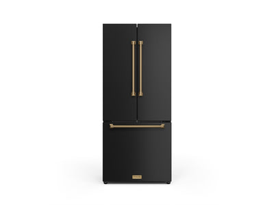 Thor Kitchen Matte Black French Door Counter Depth Refrigerator with Ice Maker| Gordon Ramsay Collection (17.5 cu.ft.) - RF3017FFD00-BRZ