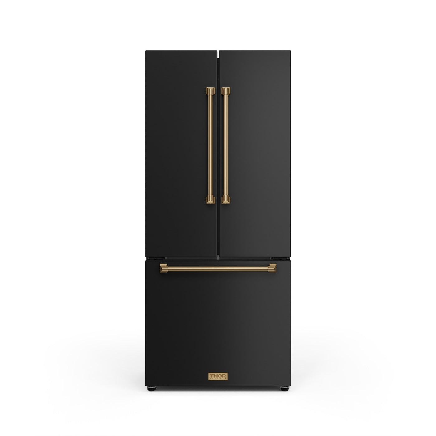 Thor Kitchen - Gordon Ramsay Collection 30" 17.5 Cu. Ft. Matte Black Counter-Depth French Door Refrigerator with Ice Maker - RF3017FFD00-BRZ