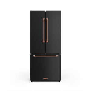 Thor Kitchen - Gordon Ramsay Collection 30" 17.5 Cu. Ft. Matte Black Counter-Depth French Door Refrigerator with Ice Maker - RF3017FFD00-RSG