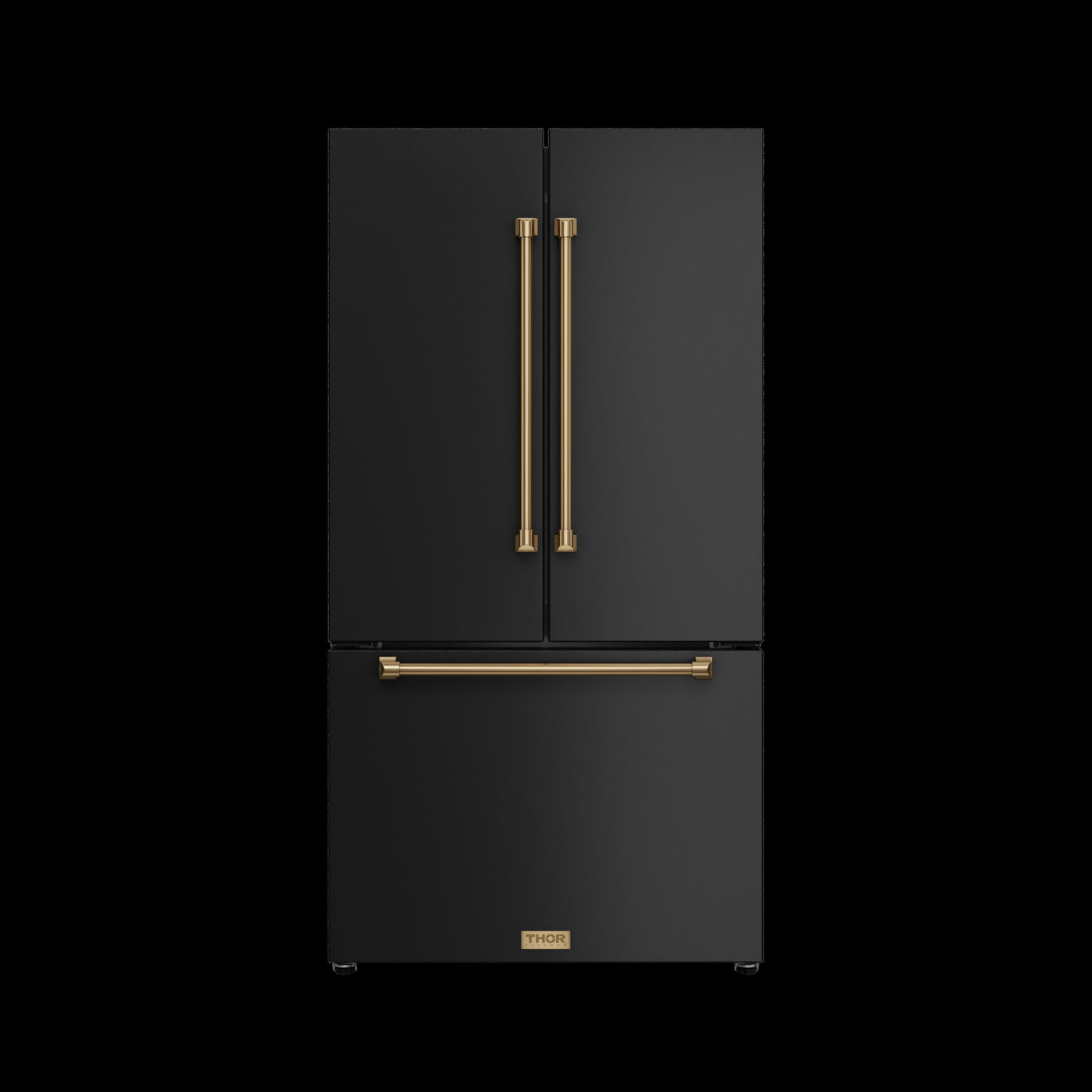 Thor Kitchen - Gordon Ramsay Collection 36" 20.3 Cu. Ft. Matte Black Counter-Depth French Door Refrigerator with Ice Maker - RF3621CTD00-BRZ