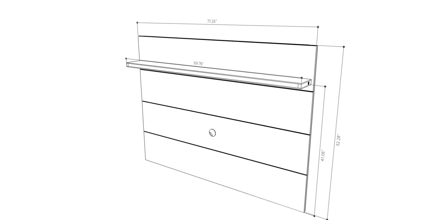 Mabu II 71" TV Panel - White High Gloss