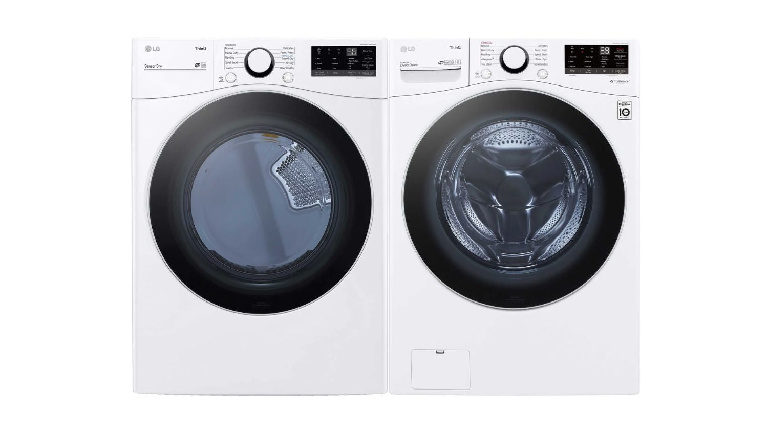LG White Front-Load Washer (5.2 cu. ft.) & Electric Dryer (7.4 cu. ft.) - WM3600HWA/DLE3600W