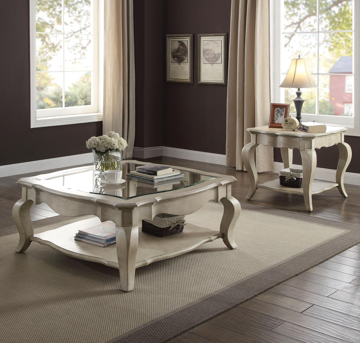 Plumage End Table - Antique Taupe