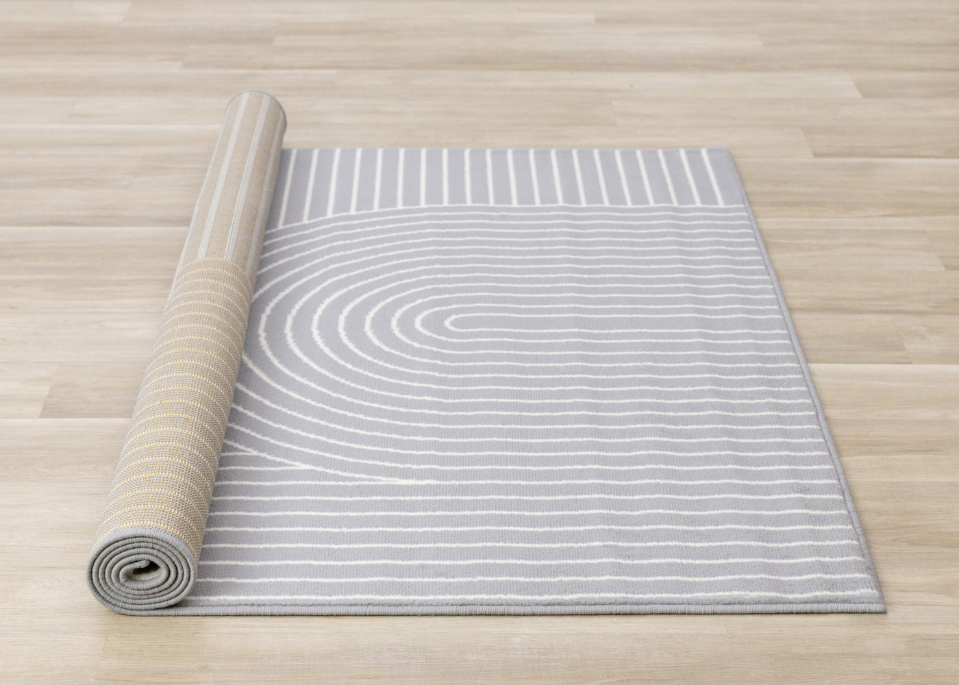 Functional Modern Arches Area Rug - Grey White - 5' X 8'