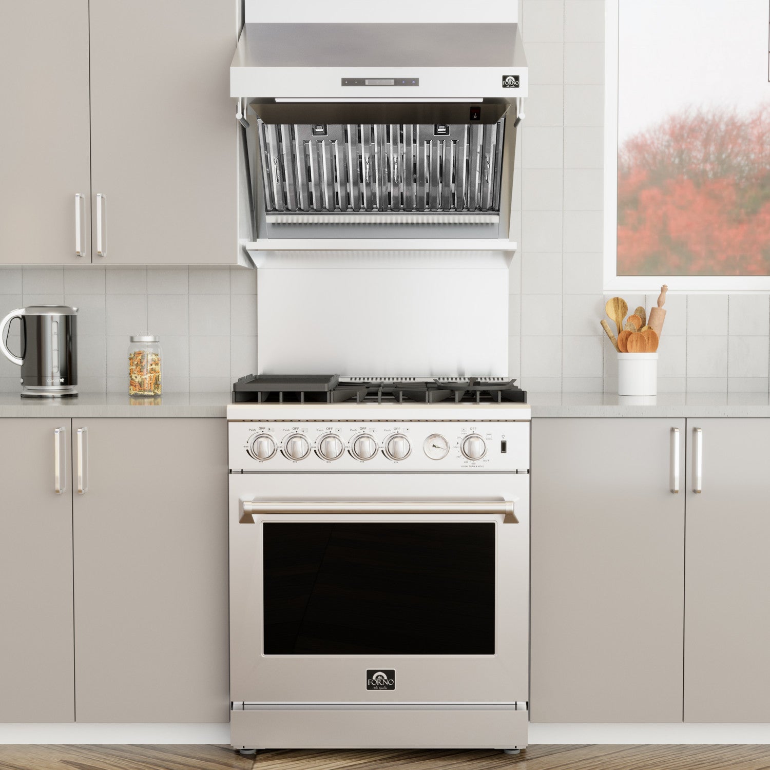 Forno Savona Stainless Steel 30" 600 CFM Wall Mounted Range Hood - FRHWM5029-30