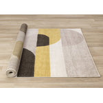 Maui Contemporary Geometric Area Rug - Cream Yellow - 5' X 8'
