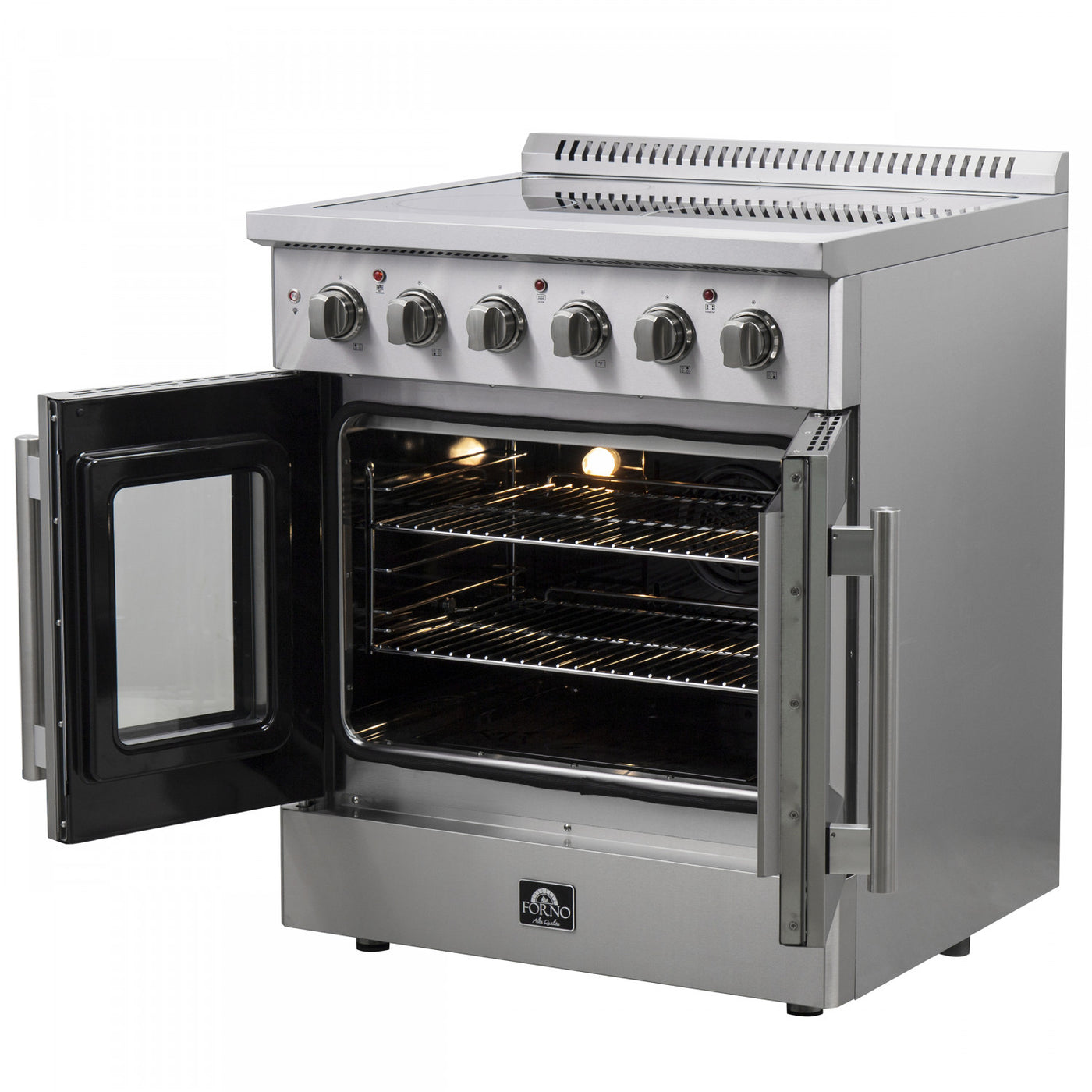 Forno Galiano 30" Stainless Steel French Door Electric Range With True Convection And Air Fry (4.32 Cu. Ft.) - FFSEL6917-30