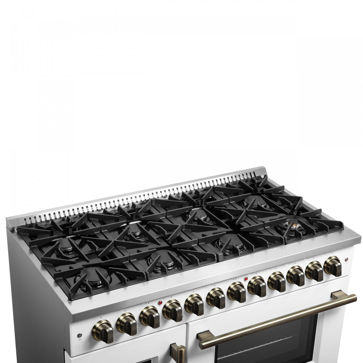 Forno Galiano 48" White French Door Freestanding Dual Fuel Double Oven Range (6.58 Cu. Ft.) - FFSGS6356-48WHT