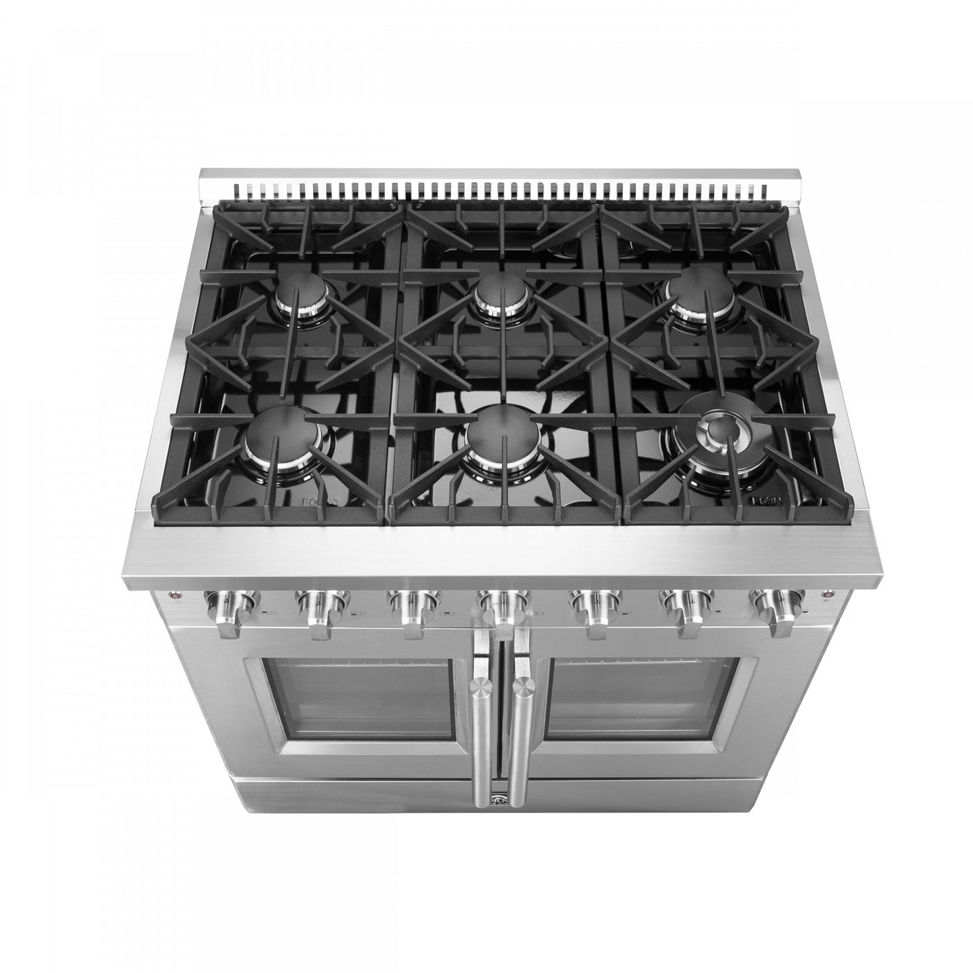 Forno Galiano 36" Stainless Steel French Door Freestanding Gas Range (5.36 Cu. Ft.) - FFSGS6444-36