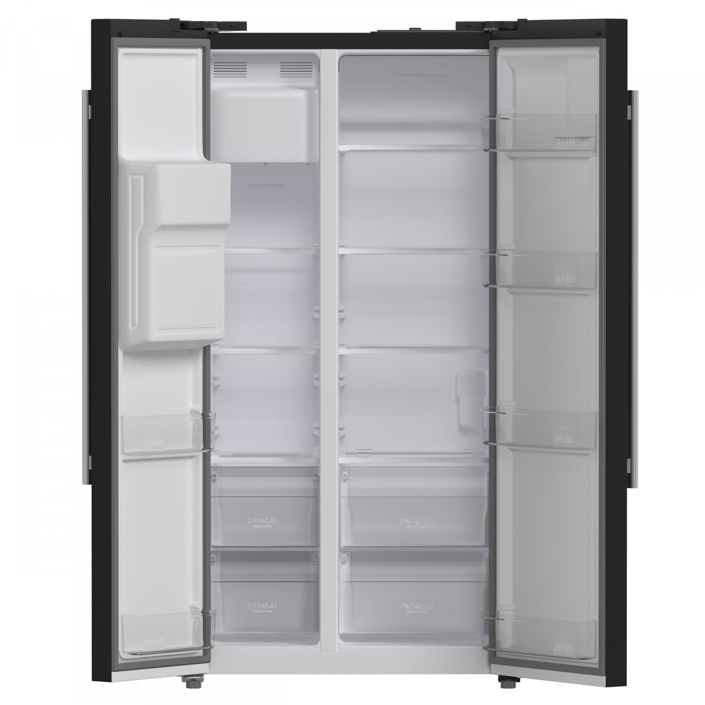 Forno Salerno 36" Black Side-by-side Refrigerator With Ice & Water Dispenser (20 Cu. Ft.) - FFRBI1844-36BLK