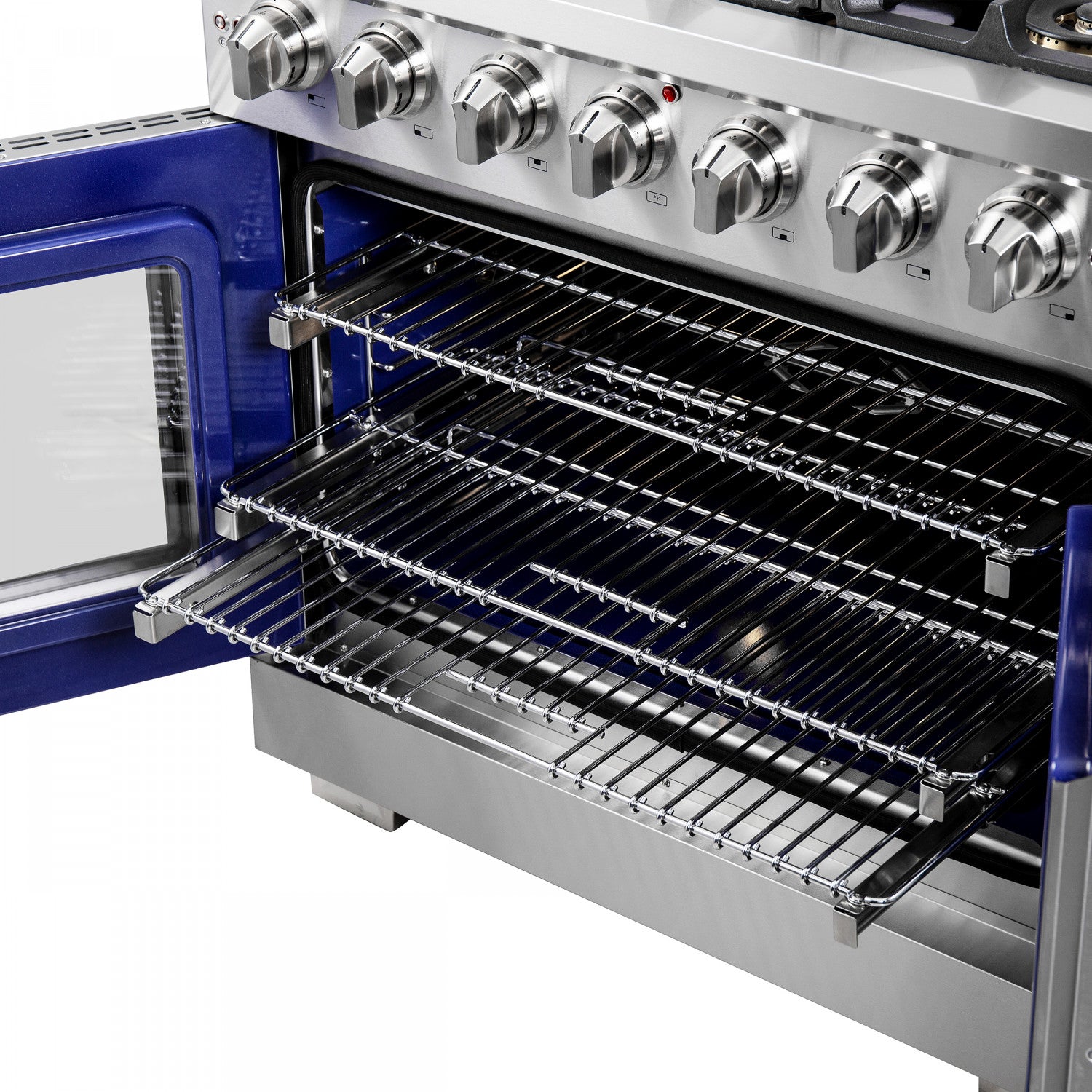 Forno Capriasca 36" Stainless Steel French Door Freestanding Gas Range with Air Fry (5.36 Cu. Ft.) - FFSGS6460-36