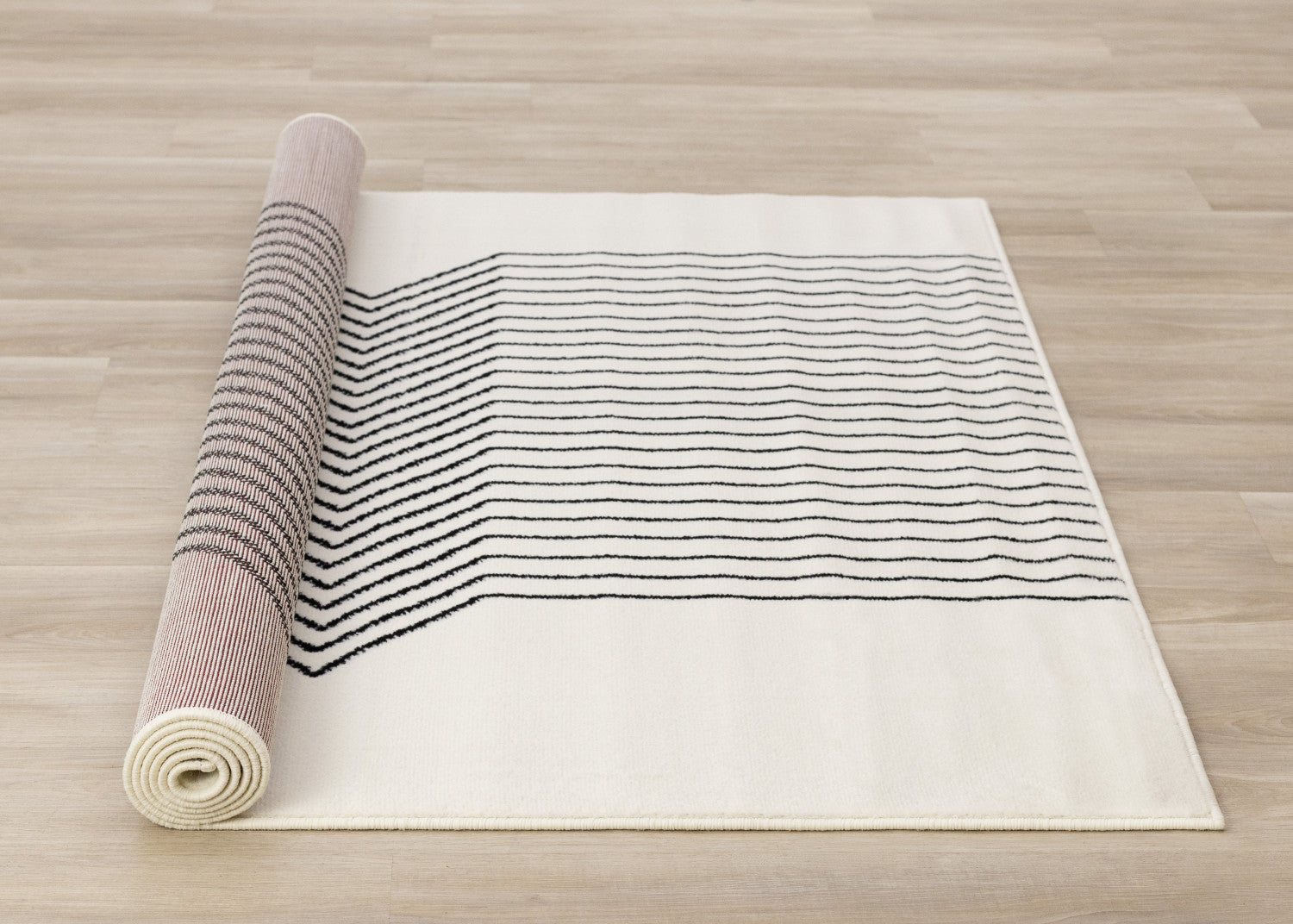 Functional Modern Soundwaves Area Rug - 8' X 11' - White/Black
