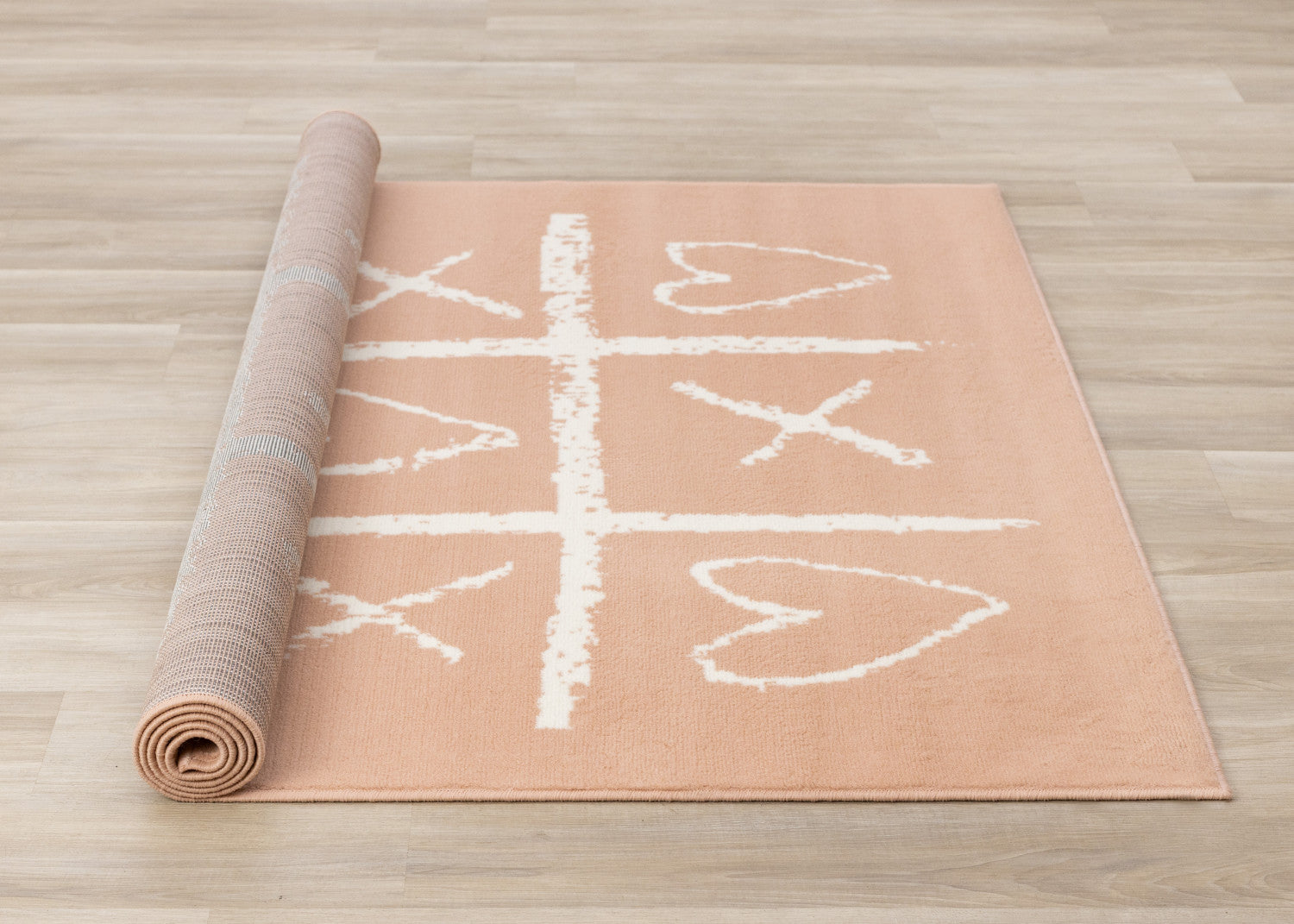 Kids Playing Board Area Rug - 5' X 8' - Pink/Cream