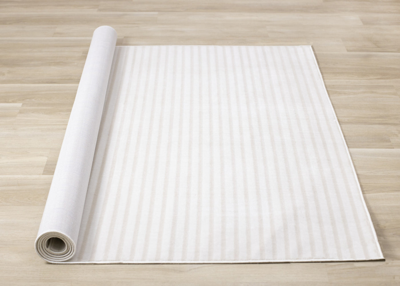 Machine Washable Modern Stripes Area Rug - Cream Beige - 8' X 11'