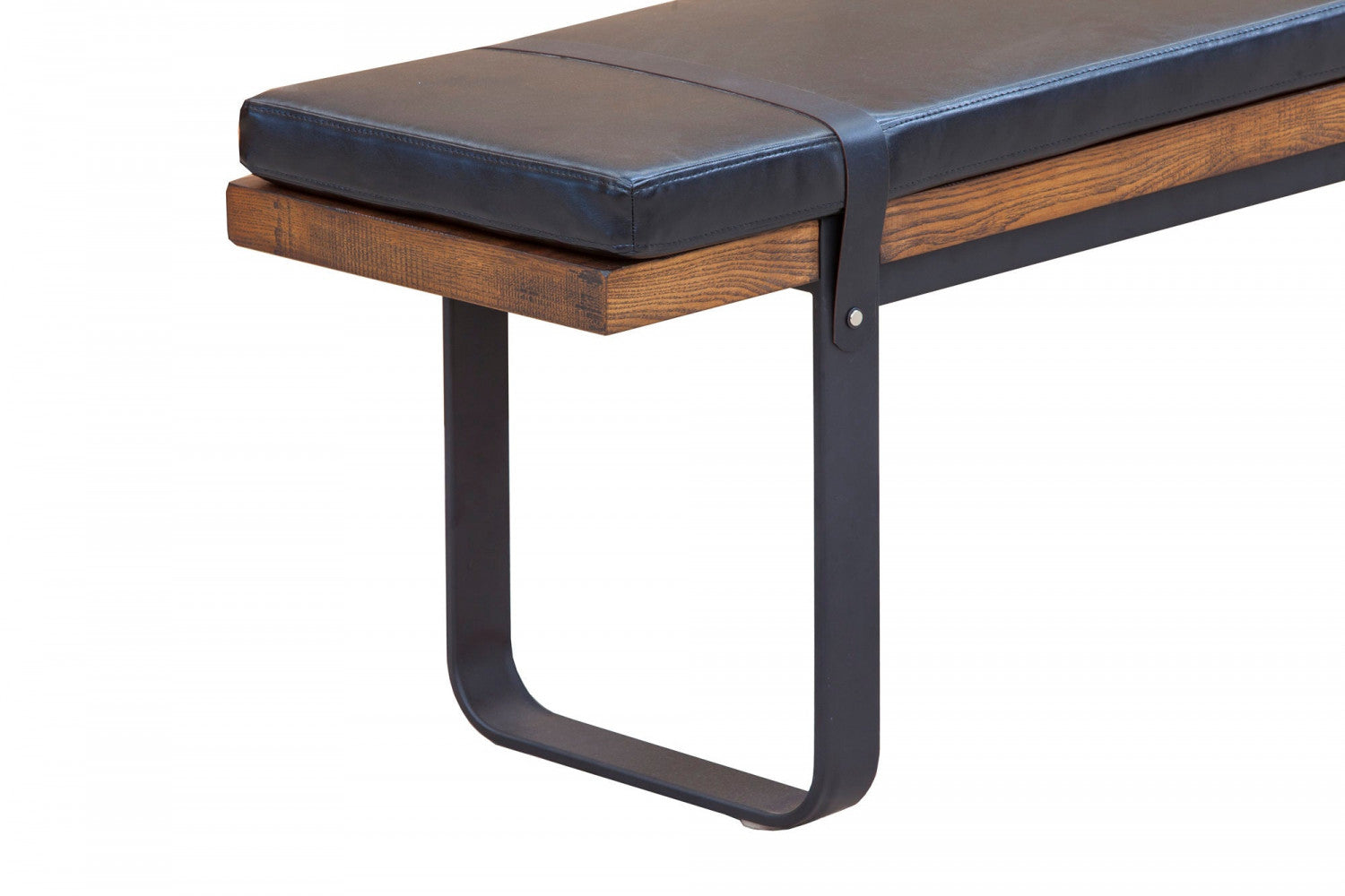 Haldra Upholstered Bench - Black/Brown