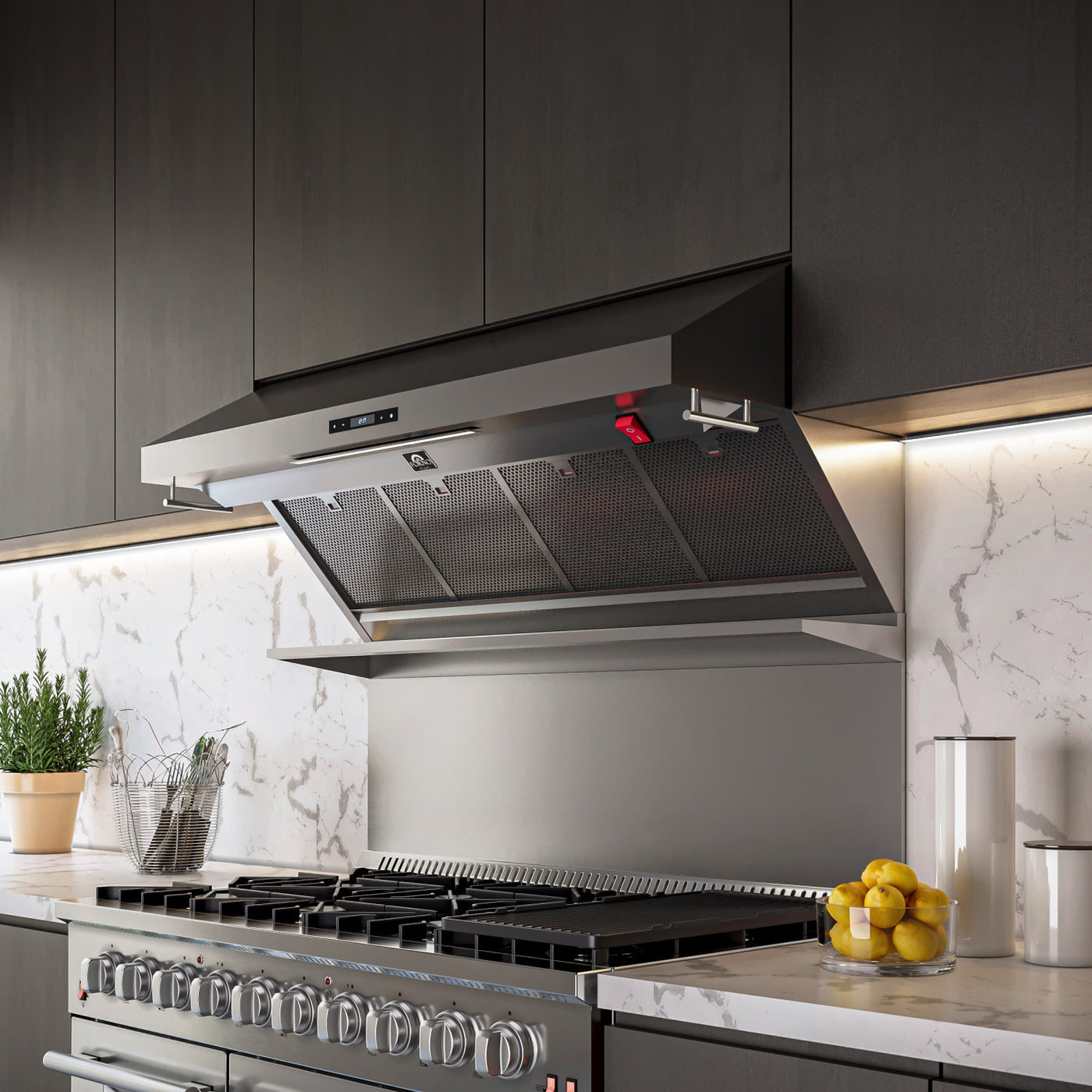 Forno Savona Stainless Steel 48" 1200 CFM Wall Mounted Range Hood - FRHWM5029-48HB
