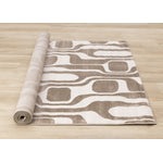 Logan Modern Area Rug - Brown Cream - 8' X 11'