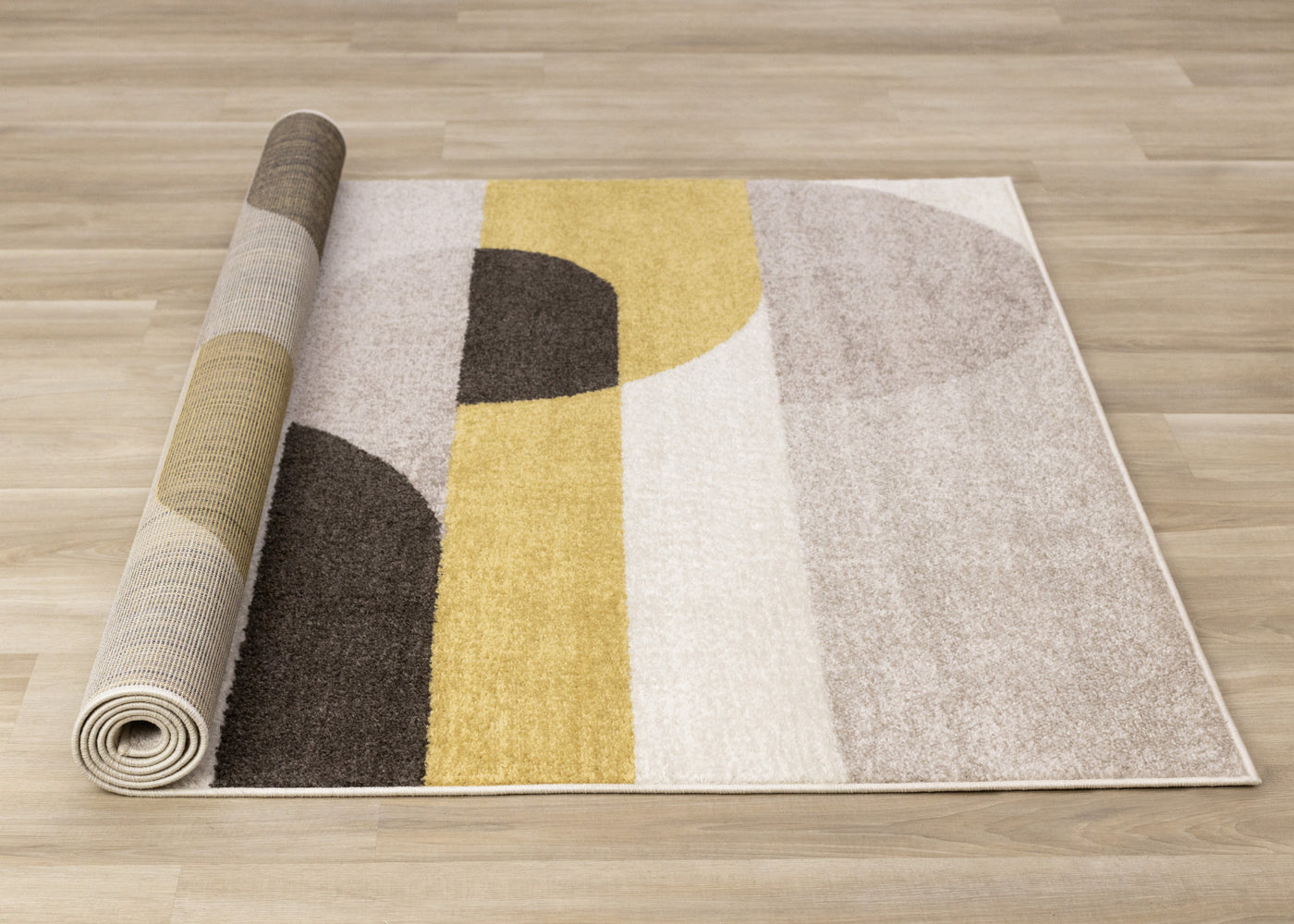 Maui Contemporary Geometric Area Rug - Cream Yellow - 8' X 11'