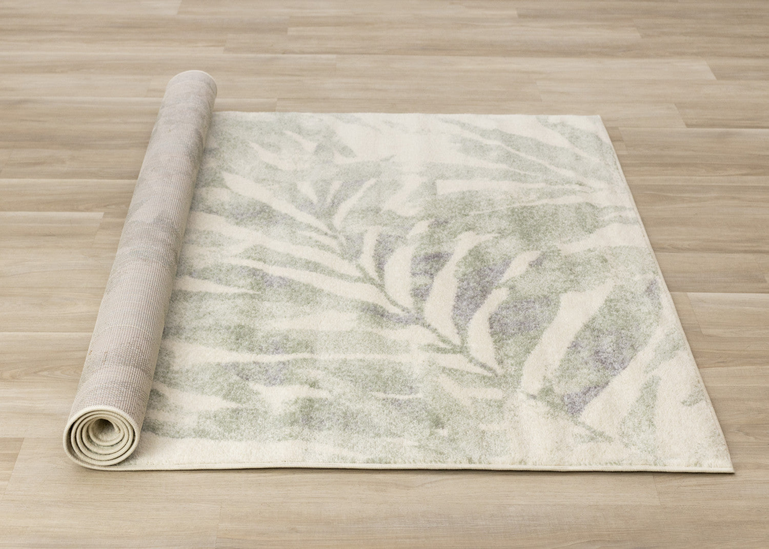 Elise Contemporary Botanical Area Rug - Cream Green - 5' X 8'