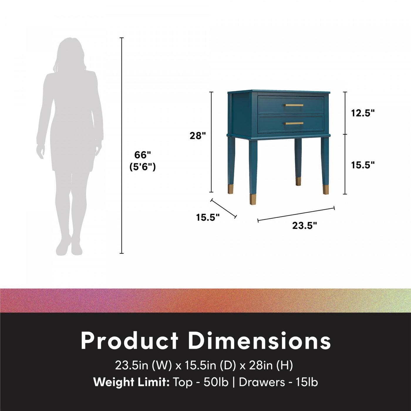 Westerleigh End Table - Moroccan Blue