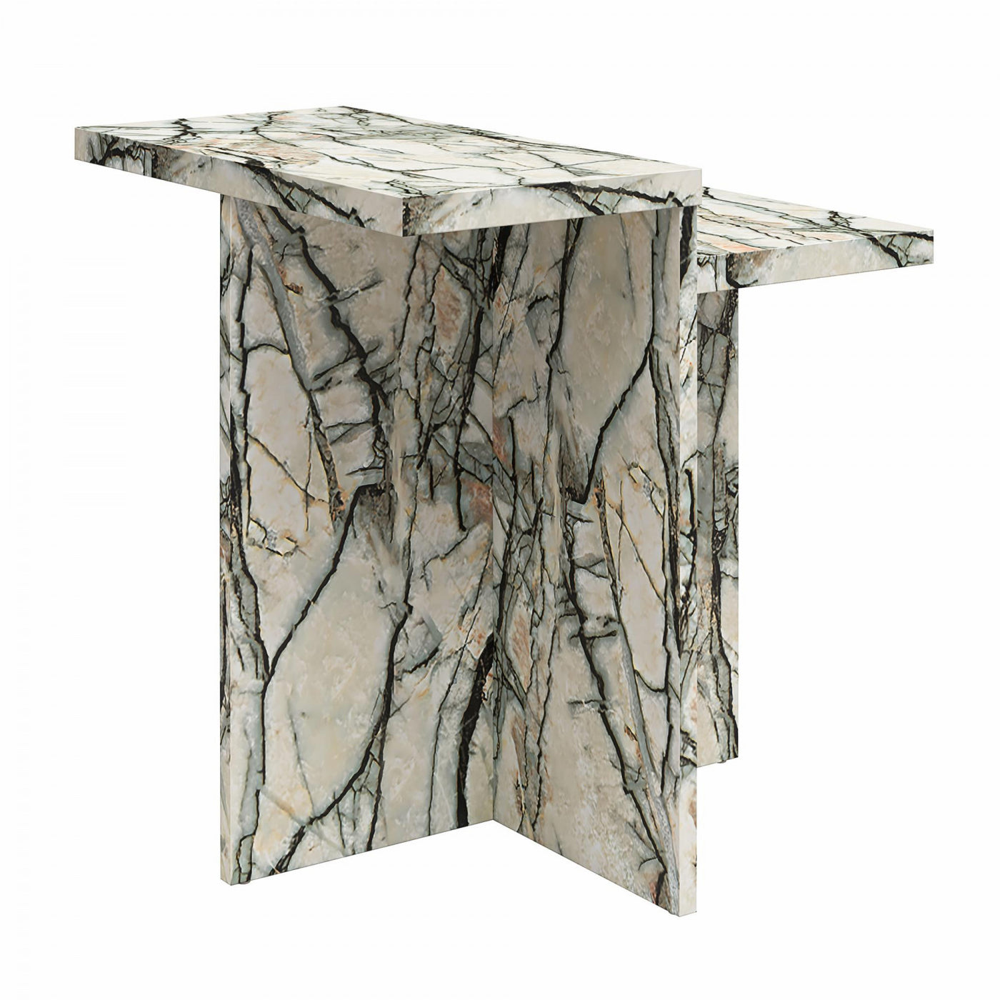Brielle Accent Table - Faux Onyx Marble