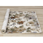 Sterling Contemporary Floral Area Rug - Cream Green Rust - 5' X 8'