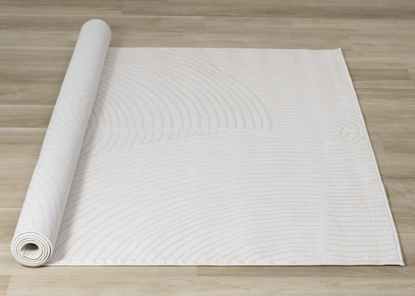 Hillary Modern Swirls Area Rug - Cream - 7' X 10'