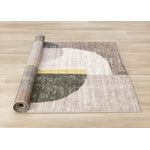 Maui Modern Geometric Area Rug - Grey Green Yellow - 5' X 8'