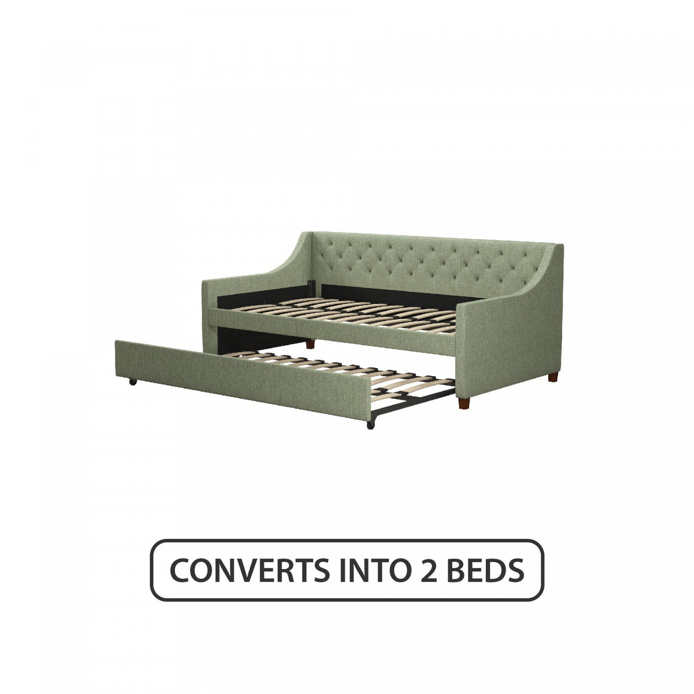 Novogratz Her Majesty Twin Daybed and Trundle - Light Jade