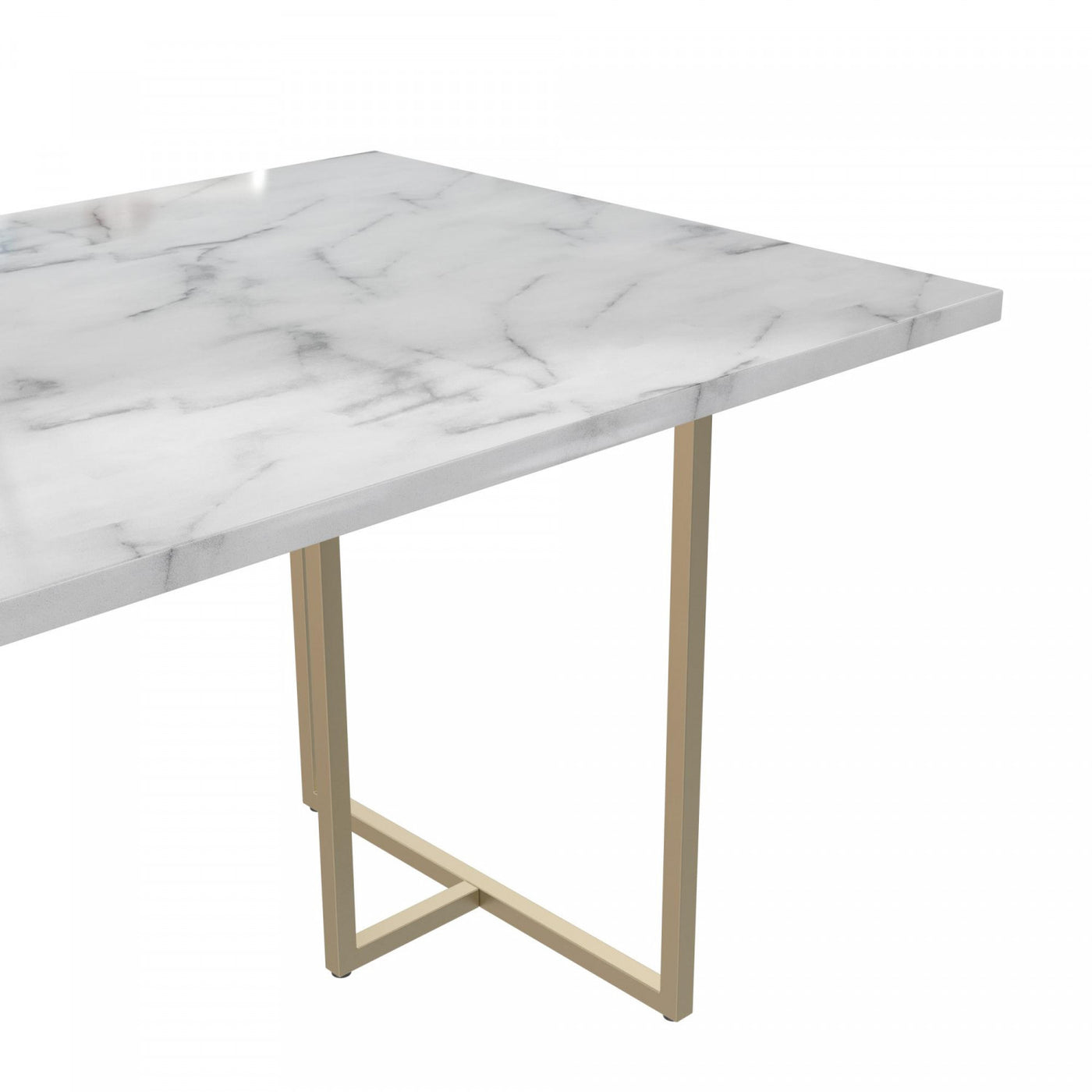 Astor Dining Table - White Marble/Gold