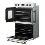 Forno Asti White 30" French Door Double Wall Oven with Dual True Convection and Air Fry (7.36 Cu. Ft.) - FBOEL1340-30WHT