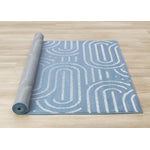 Functional Modern Links Area Rug - 5' X 8' - Blue/Cream